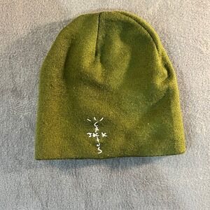 Travis Scott Cactus Jack i-D Magazine 2021 Beanie Olive Green Knit Hat Mens